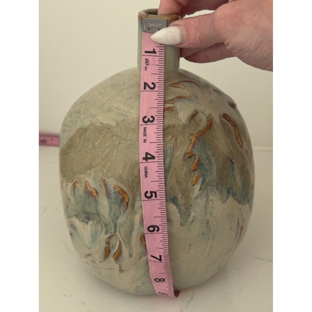 Signed Pinion studio pottery drip glaze contemporary vase - Picture 8 of 9